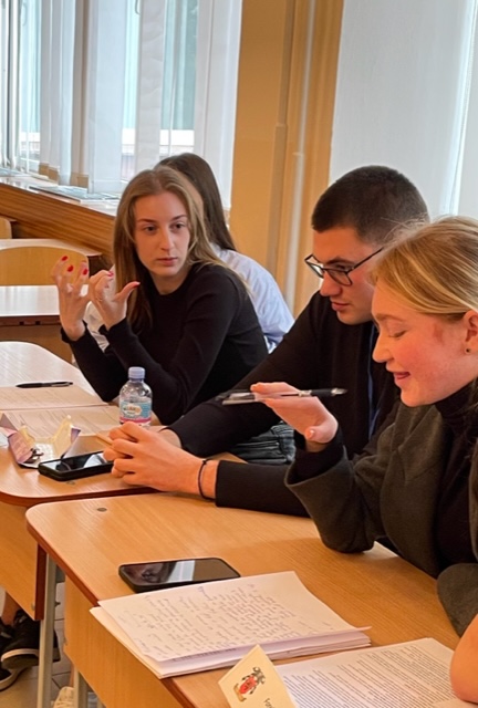 Students in simulation at UzhNU in Ukraine